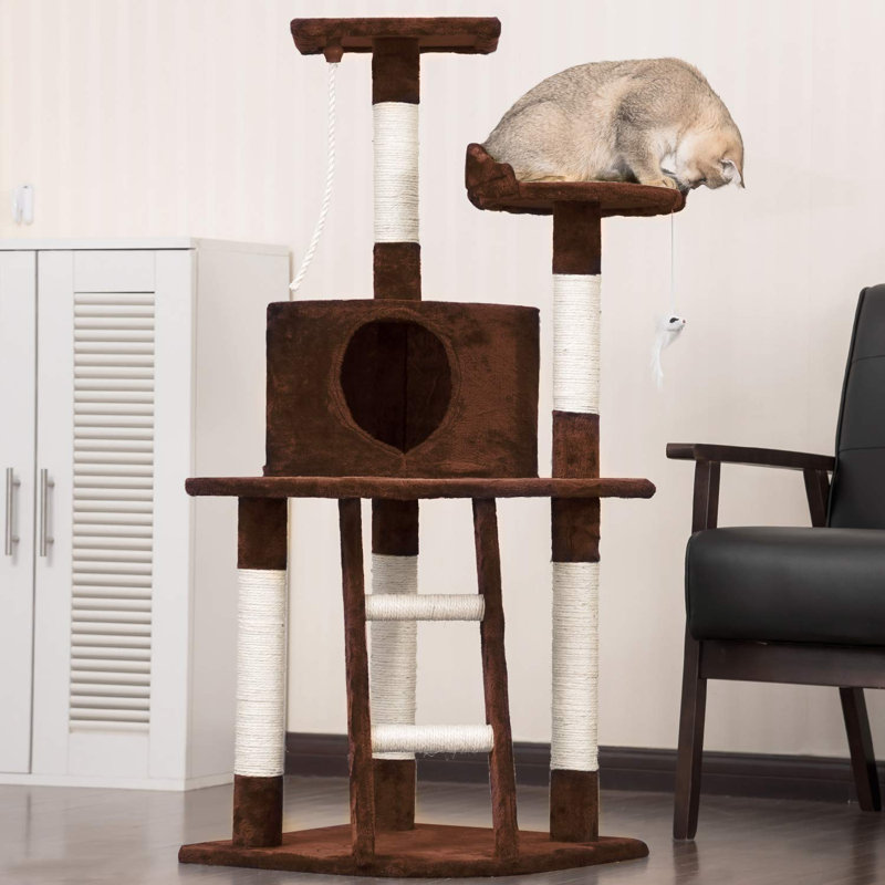 130 cm H Cat Tree / Condo, Brown