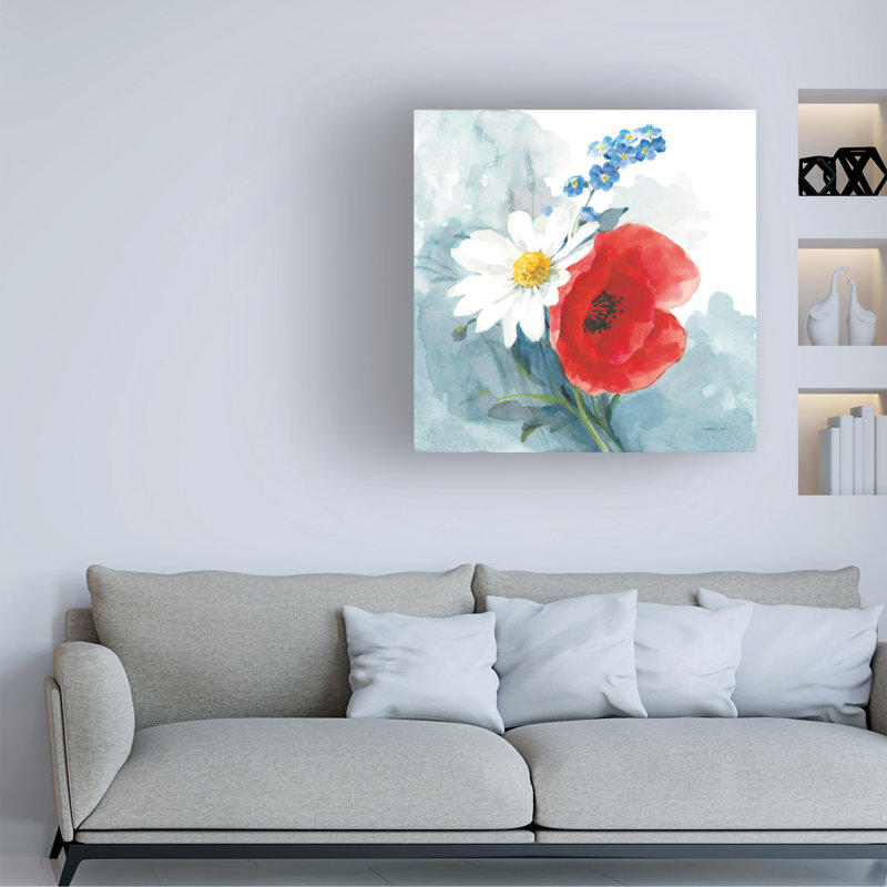 Œuvre sur toile rouge Danhui Nai, H 24 po x l 24 po