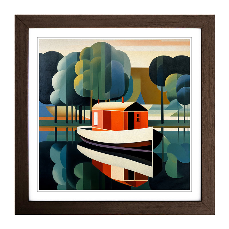Single Picture Frame Print on Wood, Walnut