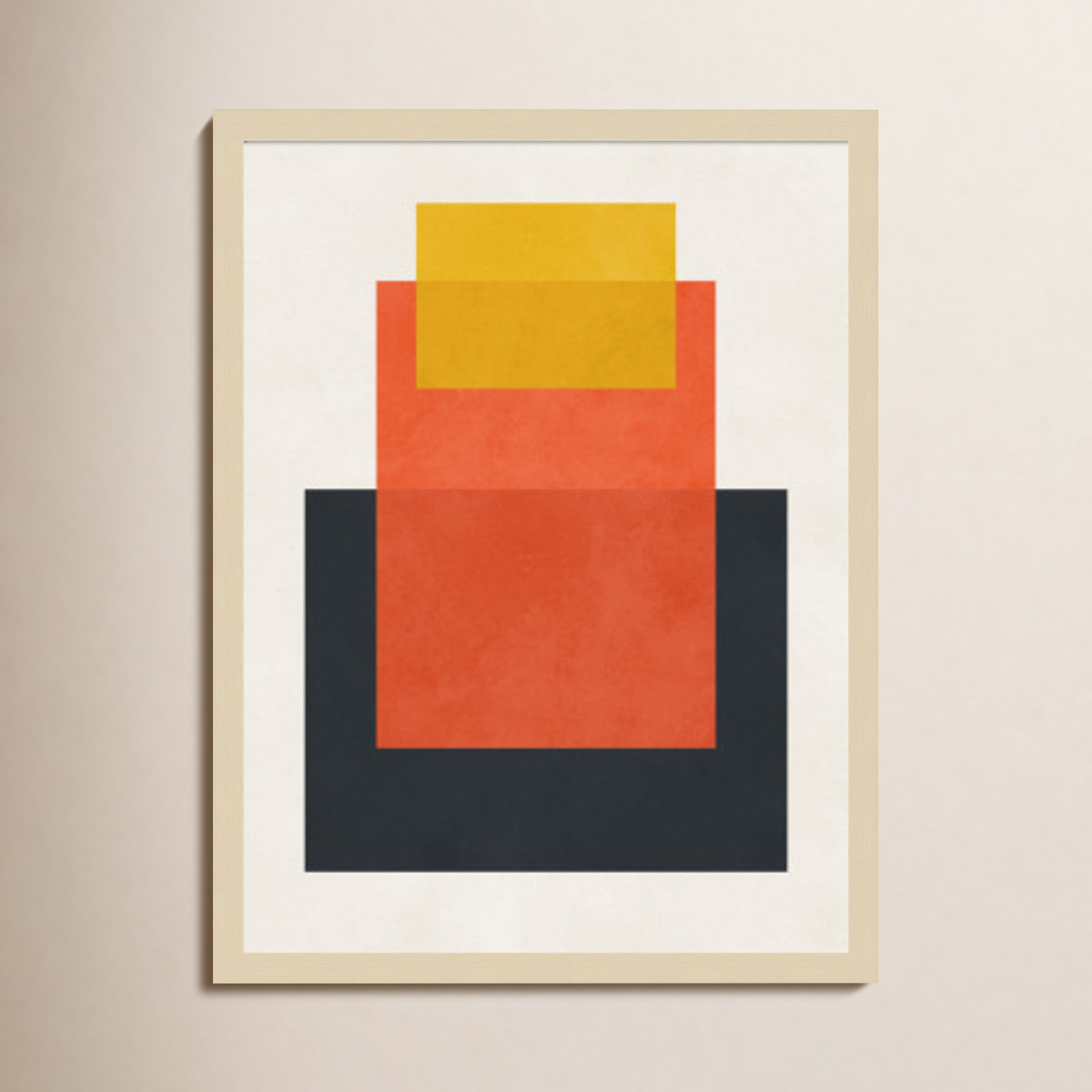Overlapping Geometry 10 Print, 25" H x 19" W, Brown/Orange, Brown