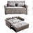Full Size Bed, Linen Upholstery, Extra Heavy Duty Frame Convertible Chair 2 Seat Design, Practical Storage Solution