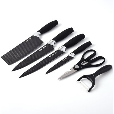 Kitchen Knife Sets, 6 PCS Kitchen Knives Set Professional Chef Knife Gift Case High Carbon Stainless Steel Forged Knife Set Slicing Nakiri Scissors Peeler