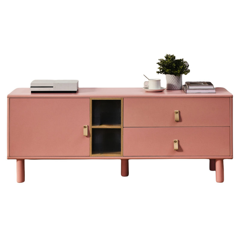 Crédence de rangement l 54,57 po Birga, Rose