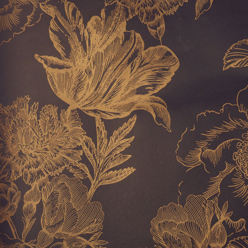  French Toile Floral Roll, Brown