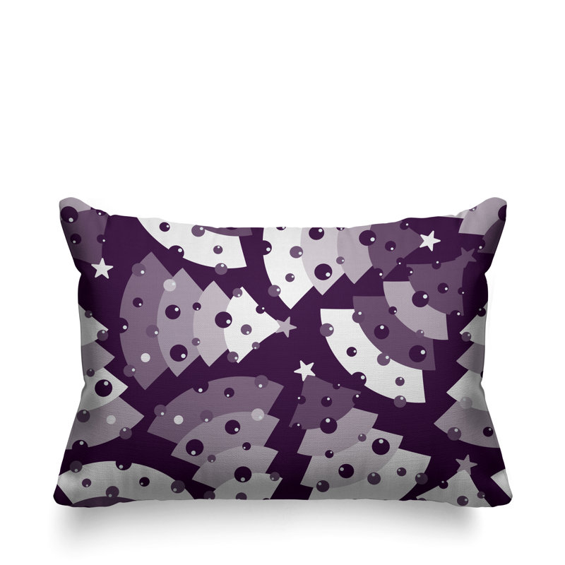 Coussin décoratif intérieur / extérieur Christmas Tree, 14 po x 20 po, Mauve, Rectangulaire