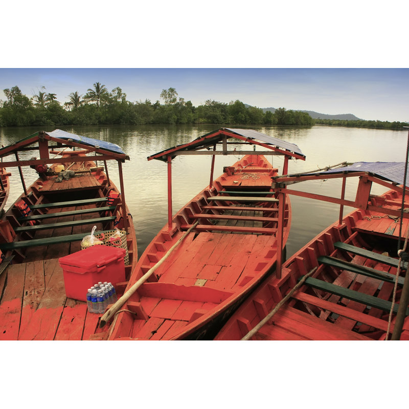 Guiliaine Colorful Boat - Wrapped Canvas Print, 30cm H x 46cm W x 3.8cm D