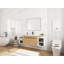 Meuble-lavabo mural avec lavabo en résine et rangement modulaire-129691245