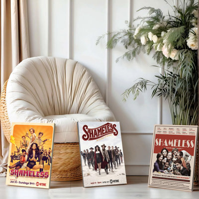 Ensemble de 3 affiches encadrées, inspirées de la série télévisée américaine Shameless. Décoration murale sur toile pour salon, chambre et maison, mettant en vedette les personnages principaux de la série à succès de Showtime. Cadeau idéal pour les fans.