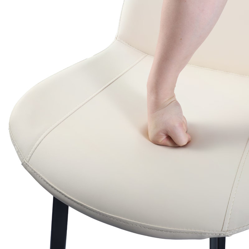 Chaise en polyuréthane avec pieds en métal, Beige, 2