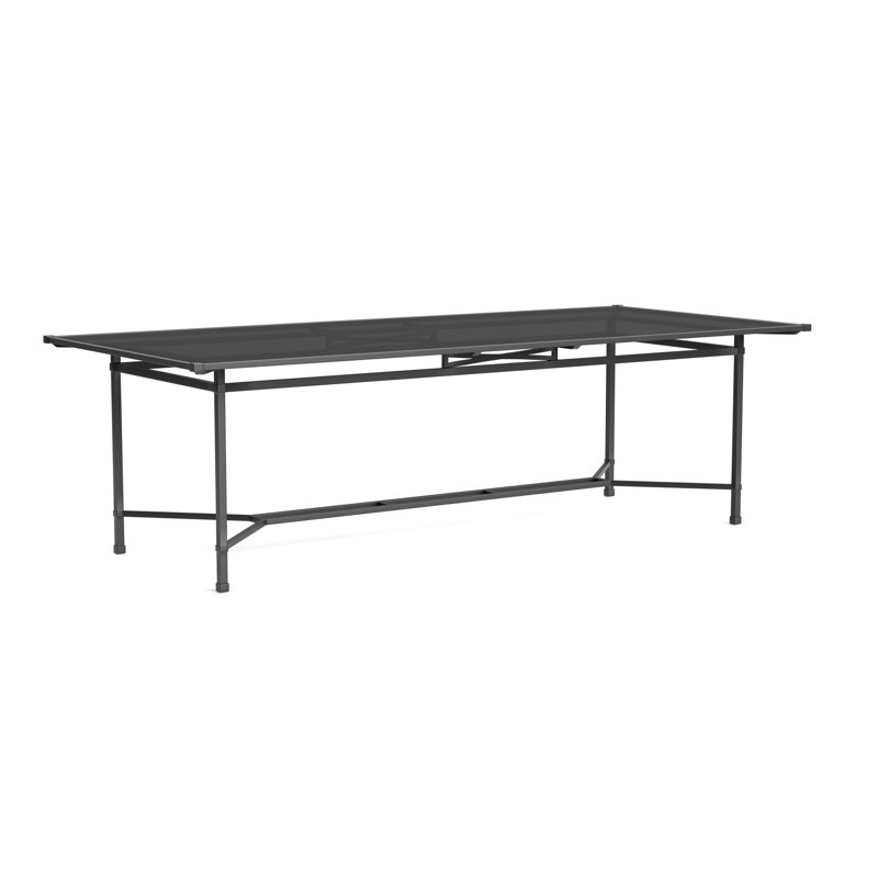 Venetian Outdoor Dining Table, Textured Pewter