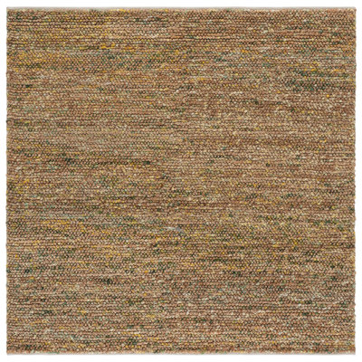 Tapis bohémien en jute / laine tissé à la main brun