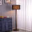 61'' Modern Walnut Wood Column Floor Lamp with Black Linen Drum Shade, Minimalist Standing Lamp for Living Room or Reading Corner-330006598