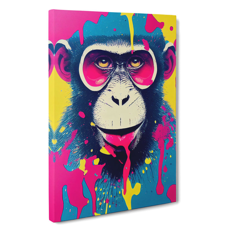 Painted Monkey No.3 Abstract - Wrapped Canvas, 50cm H x 35cm W x 3cm D