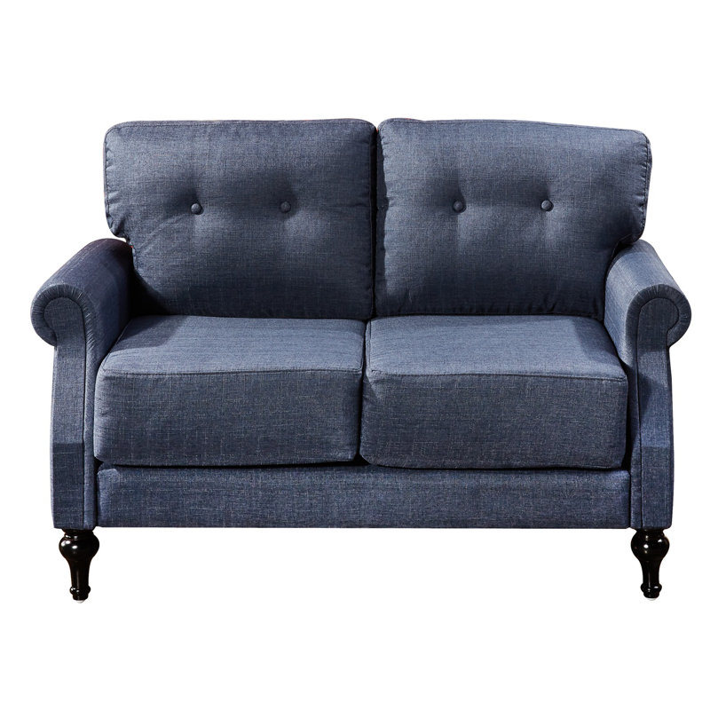 Juno 51'' Upholstered Loveseat, Dark Blue