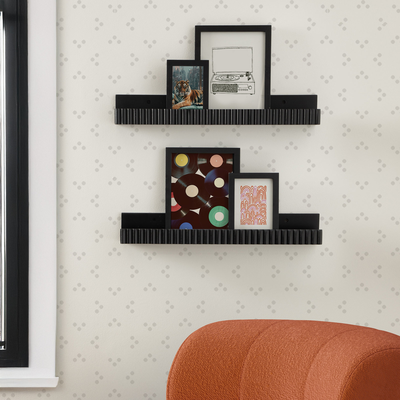 Trudie 24" Floating Shelf, Black