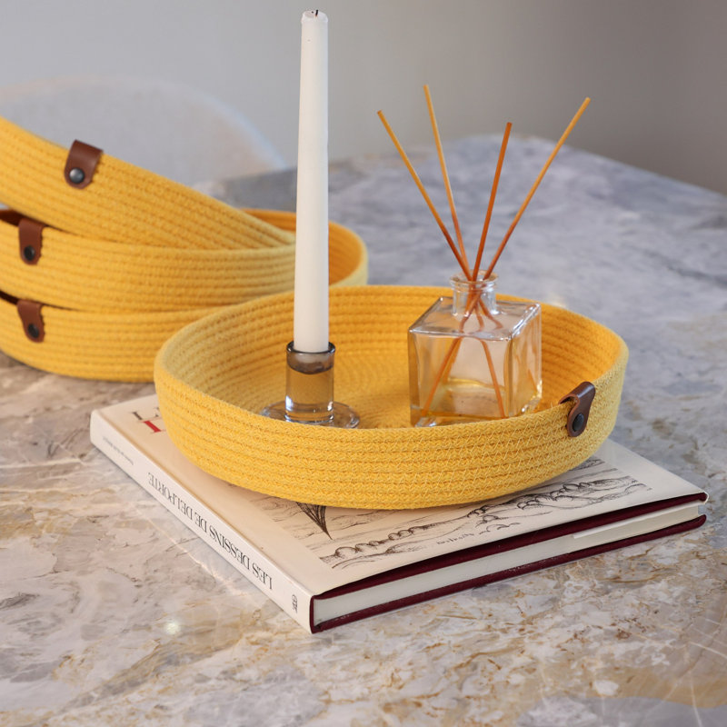 Benecia Cotton Tray, Yellow