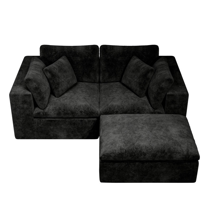 78.8*68.9" Modular Sectional Sofa Seat,Upholstered Compressed Couch For Living Room,Bedroom,Apartment,No Assembly Required,3PC Free Combination,Plush Corduroy Fabric