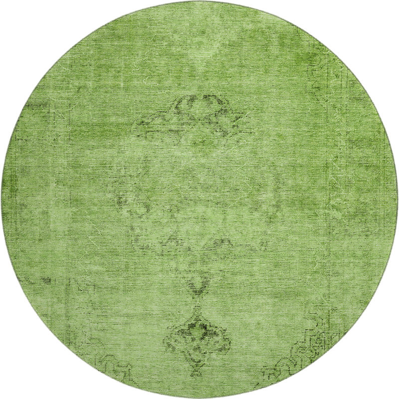 Premium Machine Washable Kiyondrea Aloe Rug, Round 8'