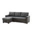 Canapé-lit modulaire réversible en lin gris foncé 84 po avec rangement Sierra-1936041267