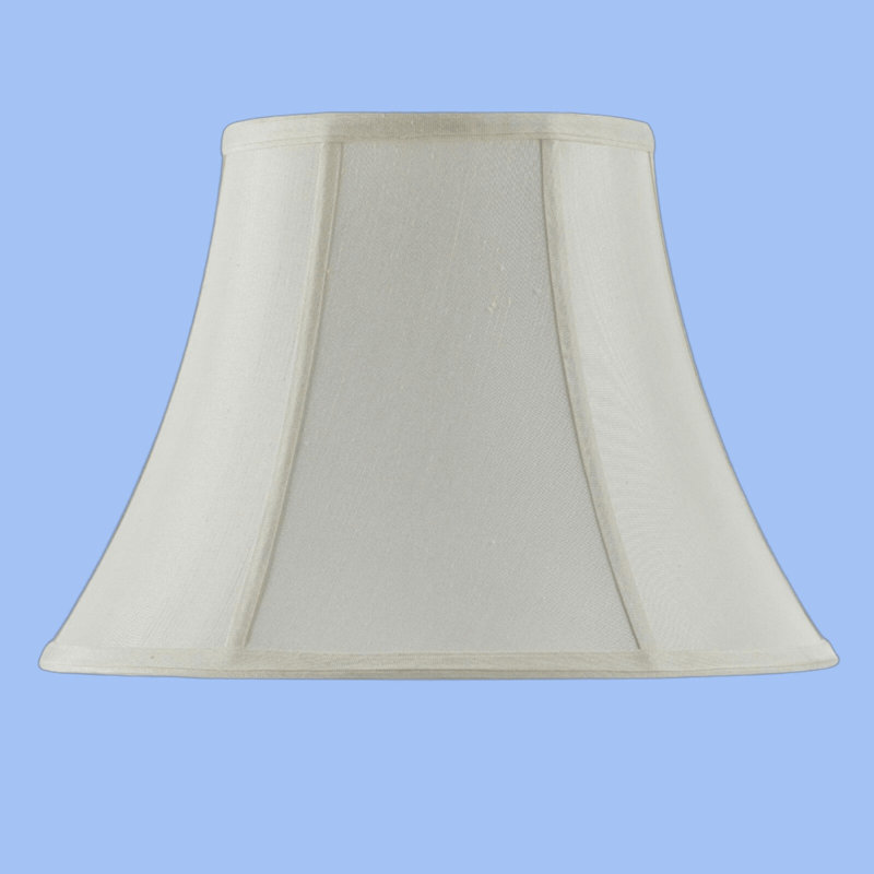 Abat-jour en tissu coquille d'œuf passepoil vertical basique, H 12,5 po x l 18 po x P 18 po, Crème