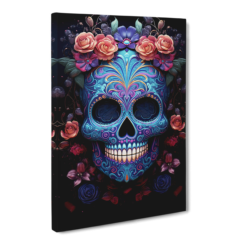 Sugar Skull Digital Art - Wrapped Canvas, 50cm H x 35cm W x 3cm D