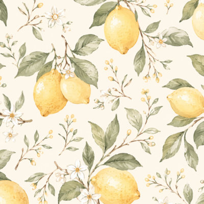 Peel and Stick Wallpaper Farmhouse Decor Lemon Tree Fresh Lemons Contact Paper Removable Self Adhesive Wall Mural Wall Decor for Bedroom Kitchen Cabinets 24in x 118in
