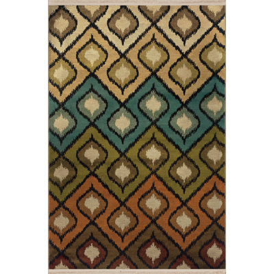 Multi-Colored Mixed Geometric Shape Patterned Modern Decorative Rug