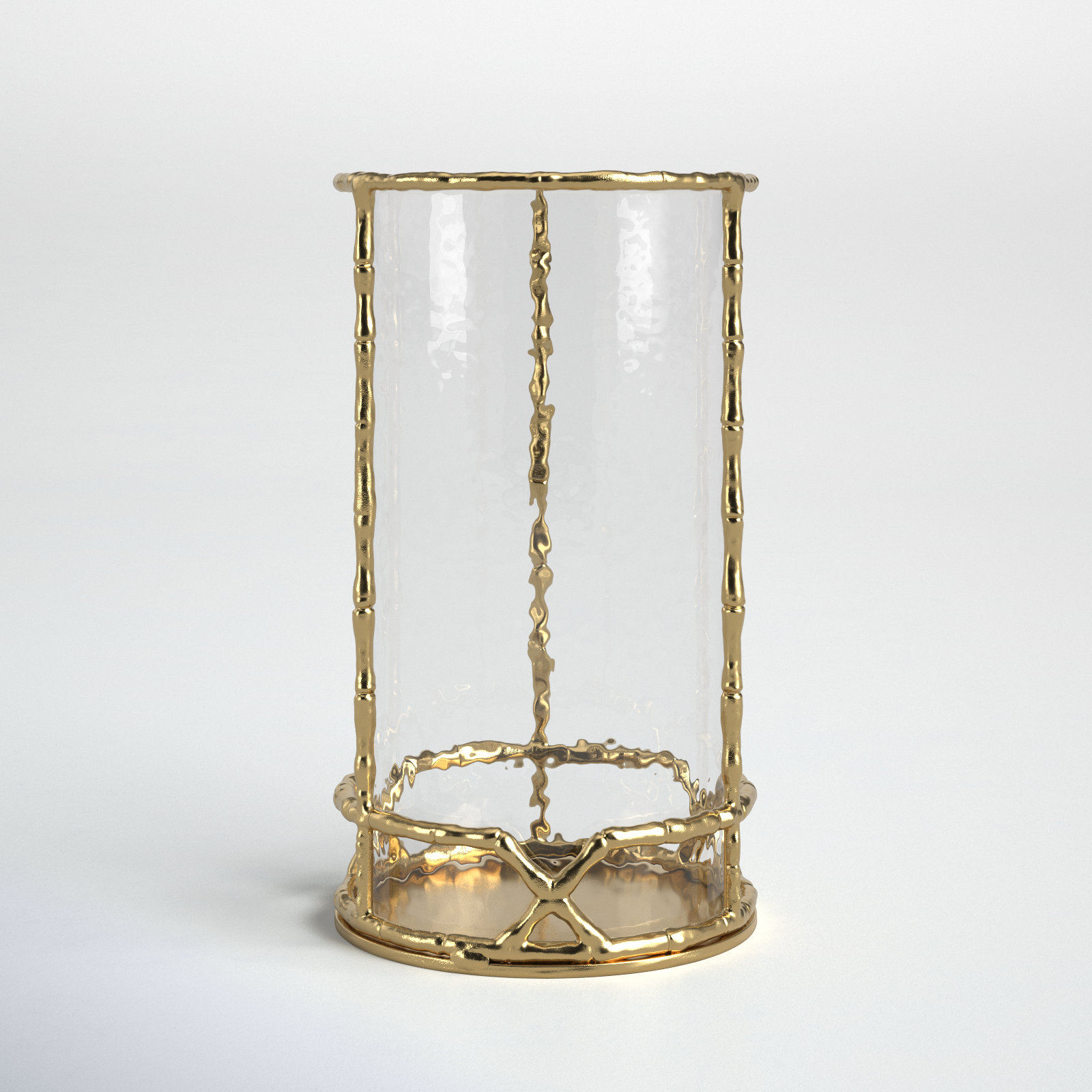 Metal Hurricane Candle Holder, 16" H x 9.1" W x 9.1" D