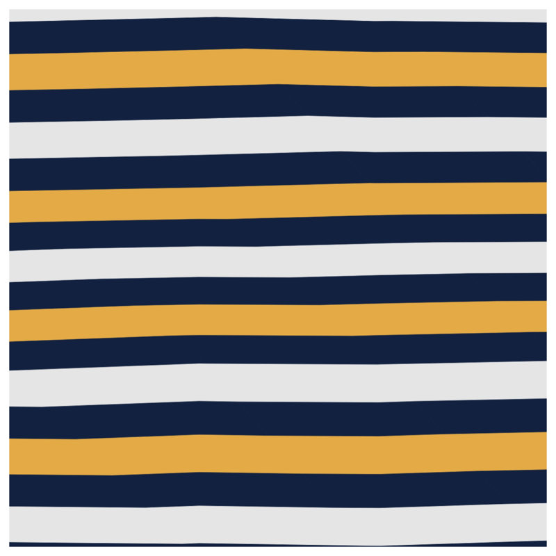 Tapis de bain à rayures bleu marine, blanc et jaune, 24in W x 17in L