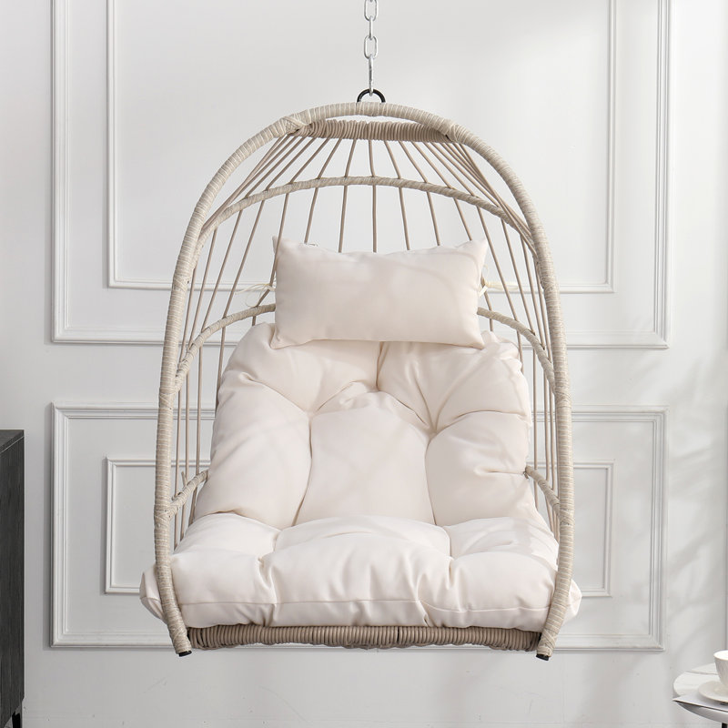 Chaise suspendue en PE pour l'extérieur, Blanc