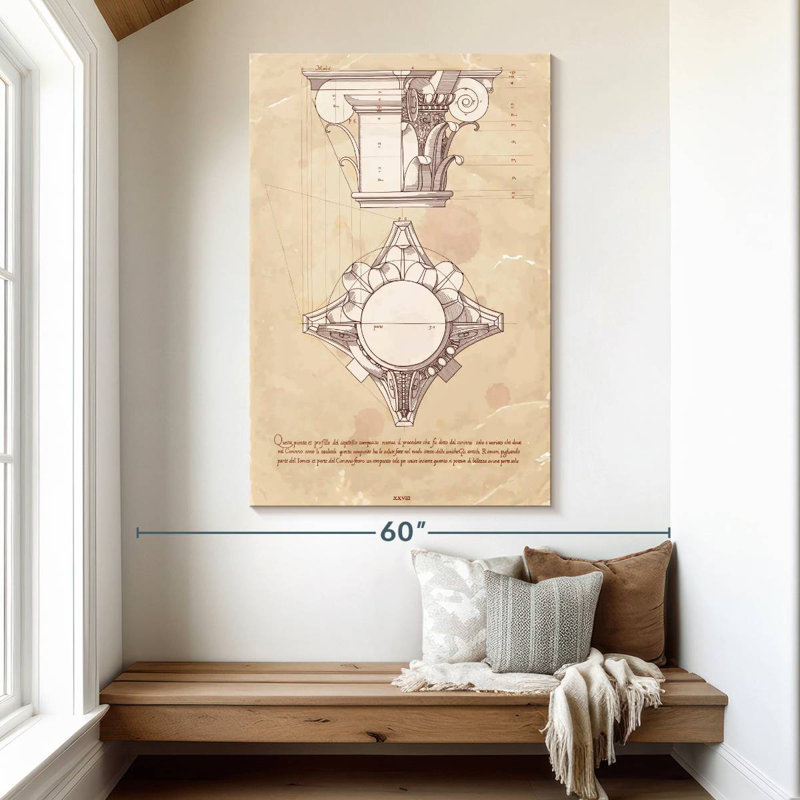 Roman Column Design Diagram, 51" H x 34" W
