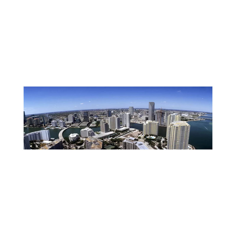 Aerial View Of A City, Miami, Miami-Dade County, Florida, USA 2008 #2 - Wrapped Canvas Panoramic Print