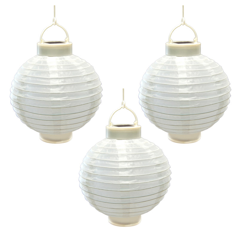 White Solar Powered Lanterns - 3 Count