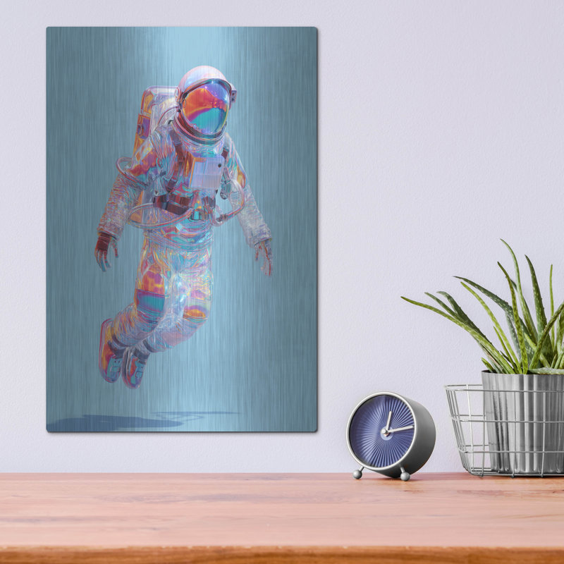 Art mural en métal luxueux «Voyager» par Ann Klee, 12 po x 16 po