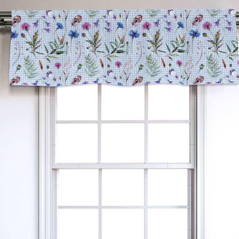 Sateen Floral Ruffled Window Valance