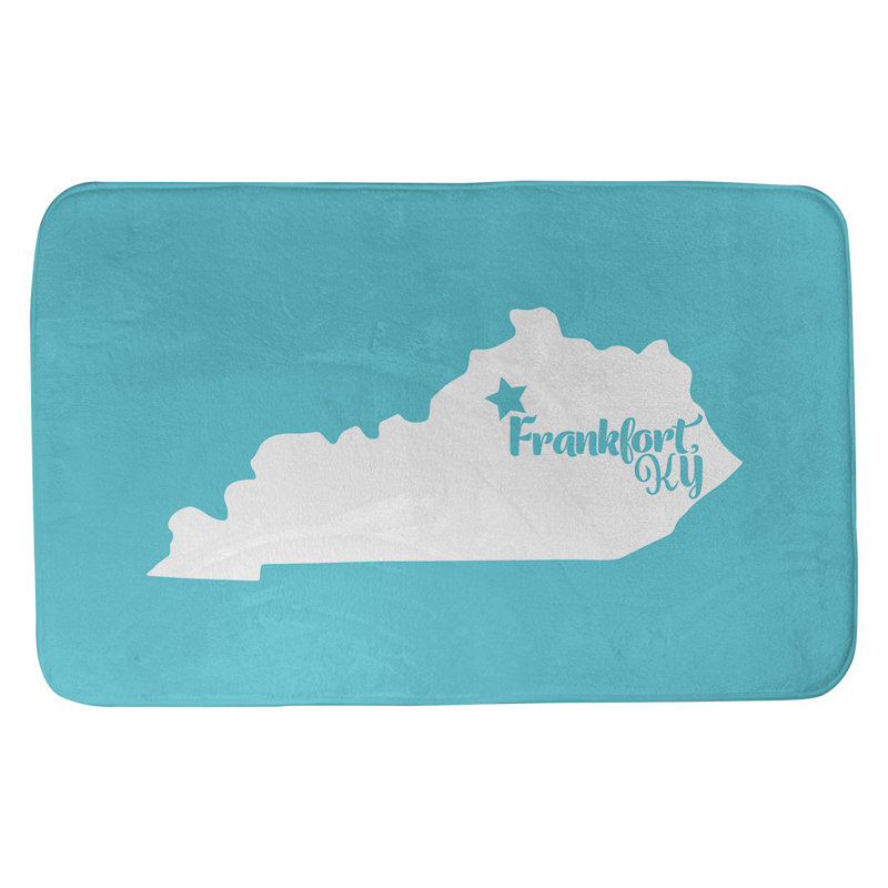 Tapis pour salle de bain frankfort kentucky, l 21 po x L 34 po, Bleu sarcelle