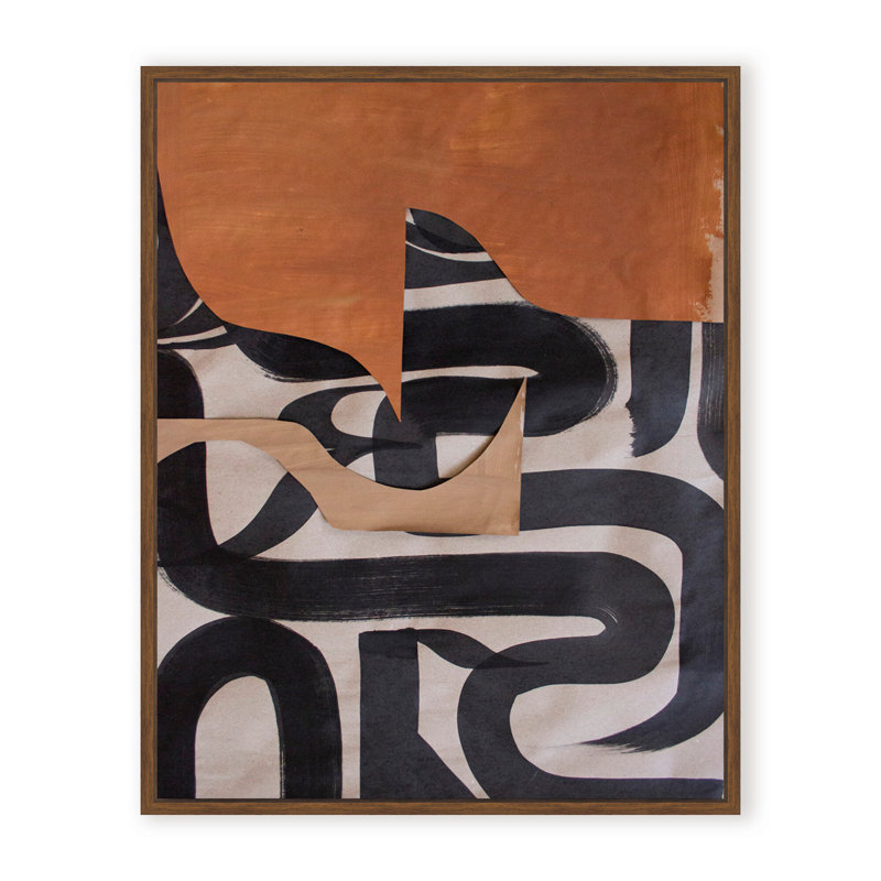 Gai: une symphonie d'abstraction, H 48 po x l 36 po, Black, Framed Matted Print