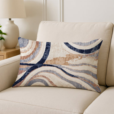Coussin décoratif intérieur / extérieur bleu Modern Modern