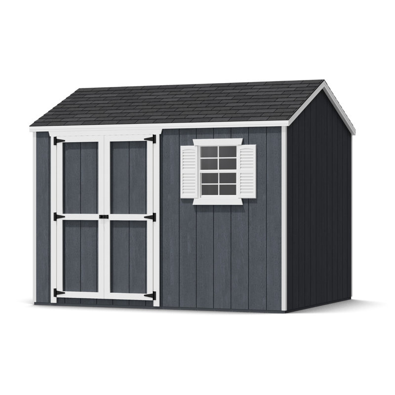 8' x 10' Brown Workshop Shed Kit with Shelving and Windows