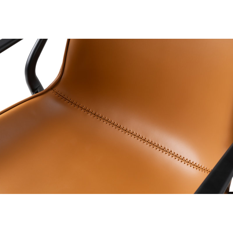 Quiteris - Chaise de salle à manger moderne en cuir végétalien, Chameau