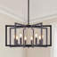 Lustre industriel noir géométrique moderne à 8 lumières, lustre carré de 22 po pour plafonds hauts-1796517739-1796517737