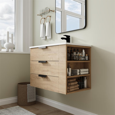 Slana 29.91'' Single Bathroom Vanity with Resin Top