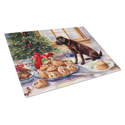Labrador Retriever Christmas Cookies Glass Cutting Board
