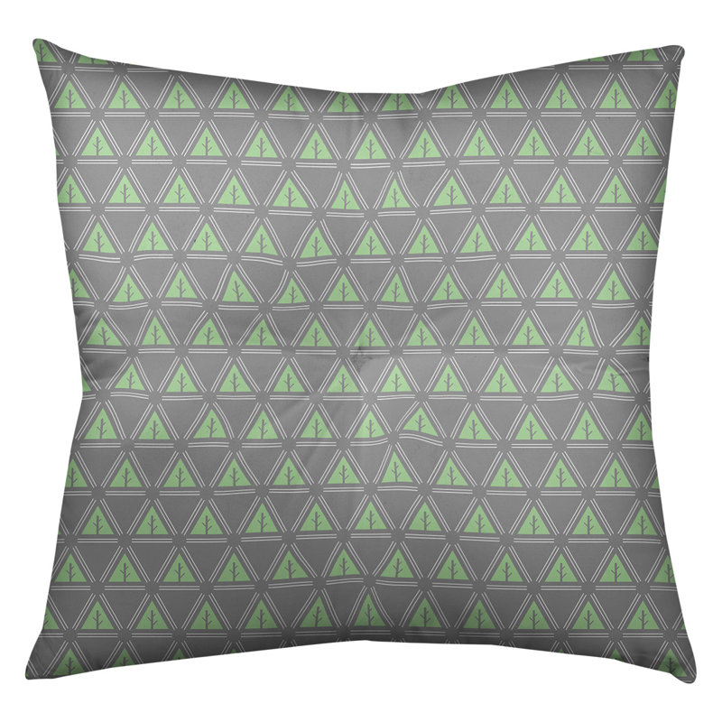 Coussin Theo Nath, 30 po x 30 po, Vert / Gris