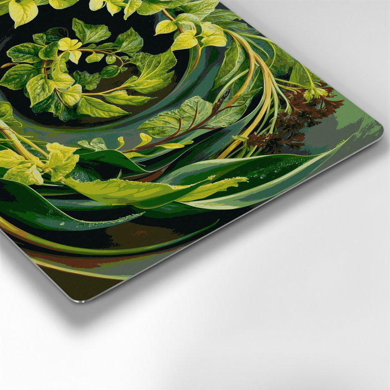 Art mural en métal légumes vert bois d'oseille, H 11 po x l 14 po