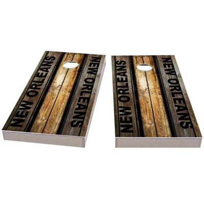 Ensemble de jeu de cornhole 2 x 4 New Orleans Football | Comprend (2) planches (8) sacs et accessoires optionnels