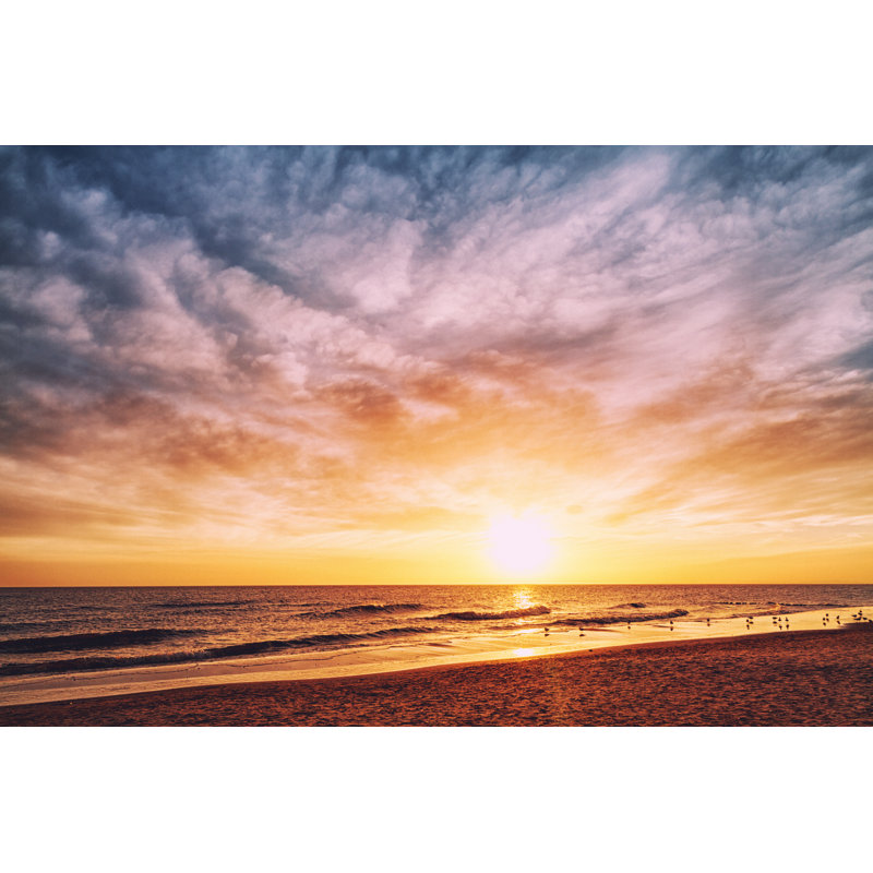 Beautiful View Of The Baltic Sea Near The Beach At Sunrise by Rike_ - No Frame Art Prints on Canvas, 61cm H x 91cm W