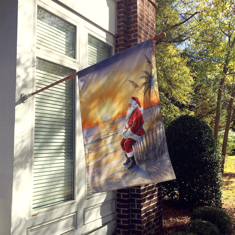 Père Noël regardant le coucher du soleil, drapeau de la maison de Noël, House Size, Père Noël regardant le coucher de soleil