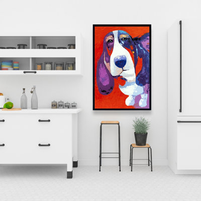 " Abstract Colorful Basset Dog "