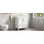 Meuble-lavabo sur pied cannelé de 76 cm (30 po) avec lavabo, portes et tiroir à fermeture amortie, blanc-495618086-495618087